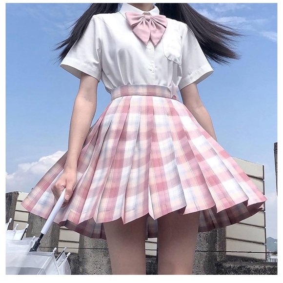 TAMYID Pleated Plaid Skirt with High Waist - Picture 3 of 3